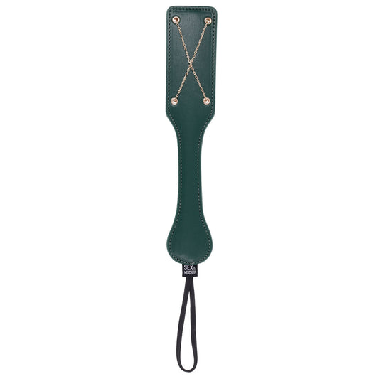 Sex & Mischief Indica Chain Impressions Paddle - Green/Gold Spanking Paddle-SS10225