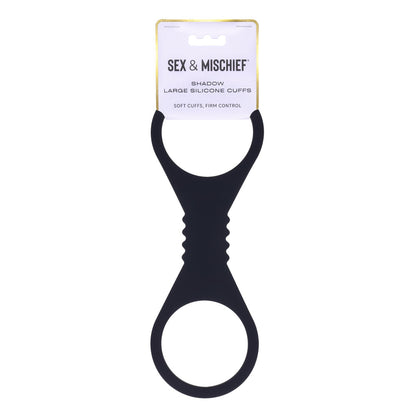 Sex & Mischief Shadow Large Silicone Cuffs - Black Large Restraints-SS10228