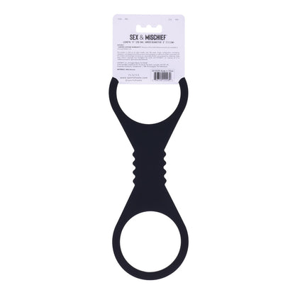 Sex & Mischief Shadow Large Silicone Cuffs - Black Large Restraints-SS10228