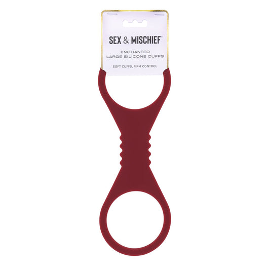 Sex & Mischief Enchanted Large Silicone Cuffs - Burgundy Large Restraints-SS10232