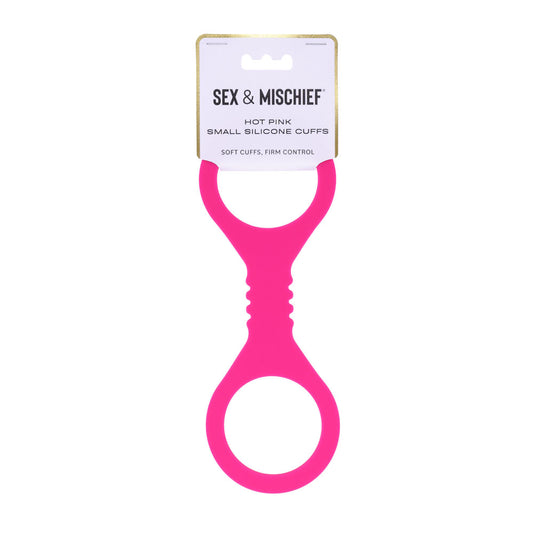 Sex & Mischief Small Hot Pink Silicone Cuffs - Hot Pink Small Restraints-SS10233