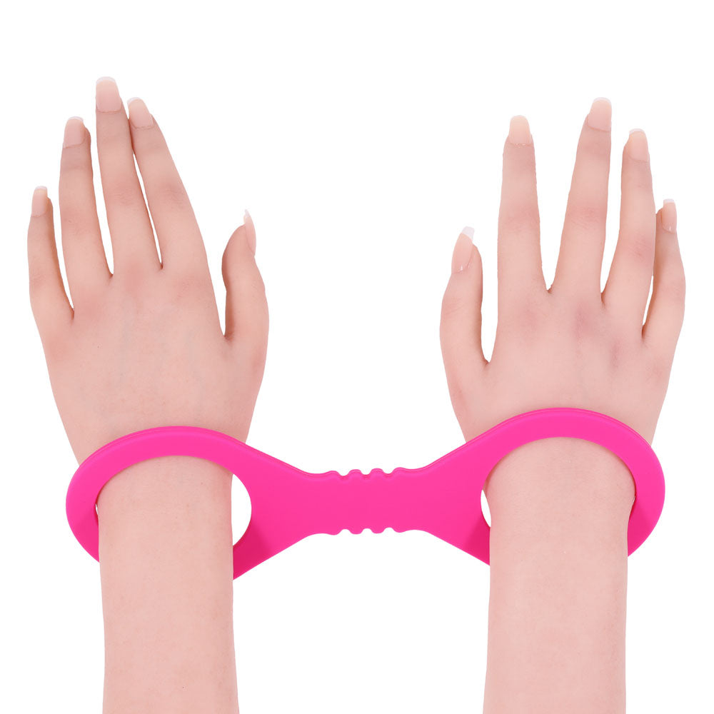 Sex & Mischief Small Hot Pink Silicone Cuffs - Hot Pink Small Restraints-SS10233