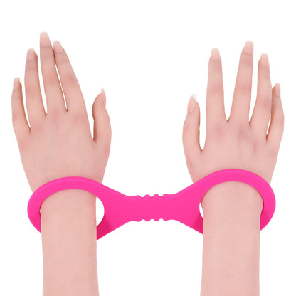 Sex & Mischief Small Hot Pink Silicone Cuffs - Hot Pink Small Restraints-SS10233