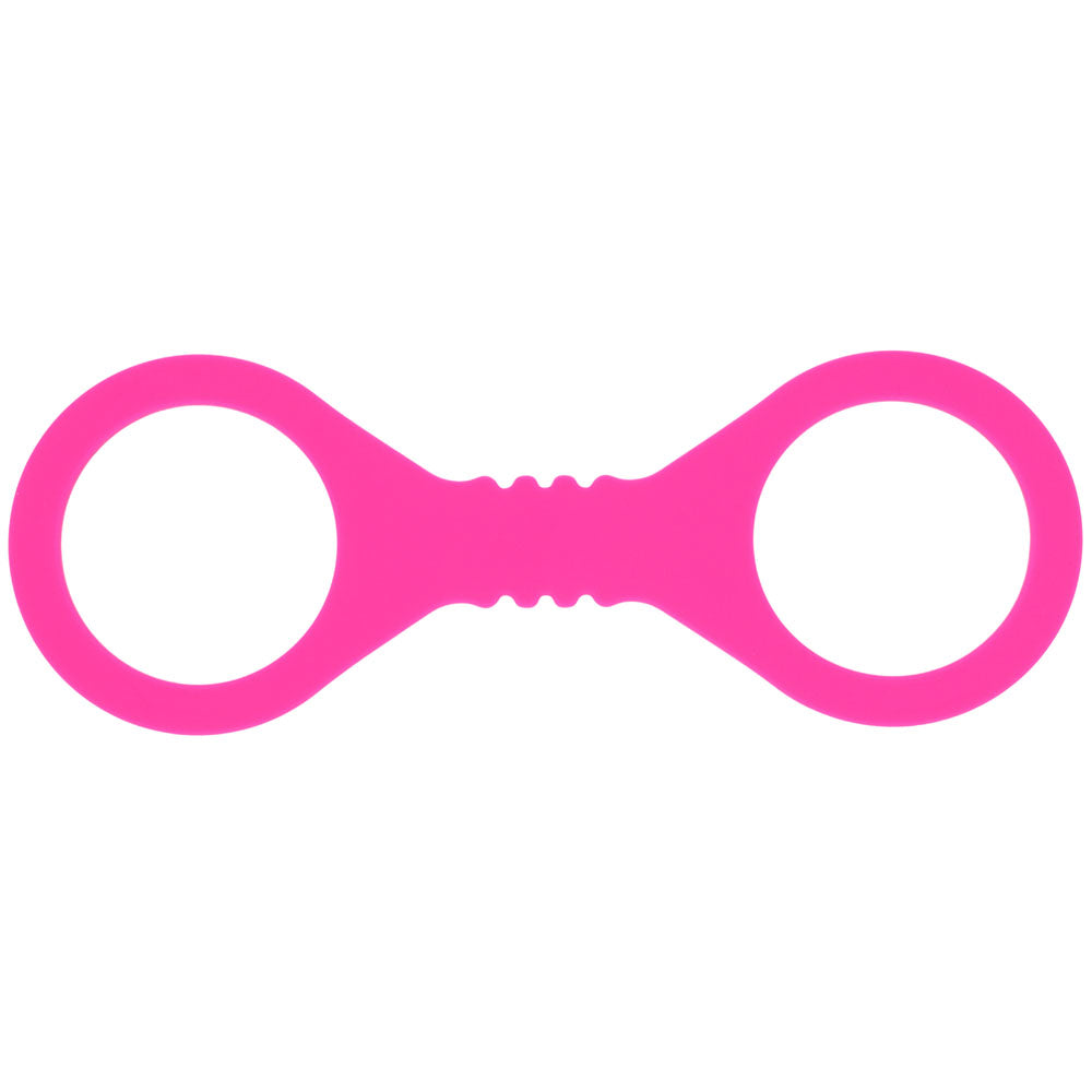 Sex & Mischief Small Hot Pink Silicone Cuffs - Hot Pink Small Restraints-SS10233
