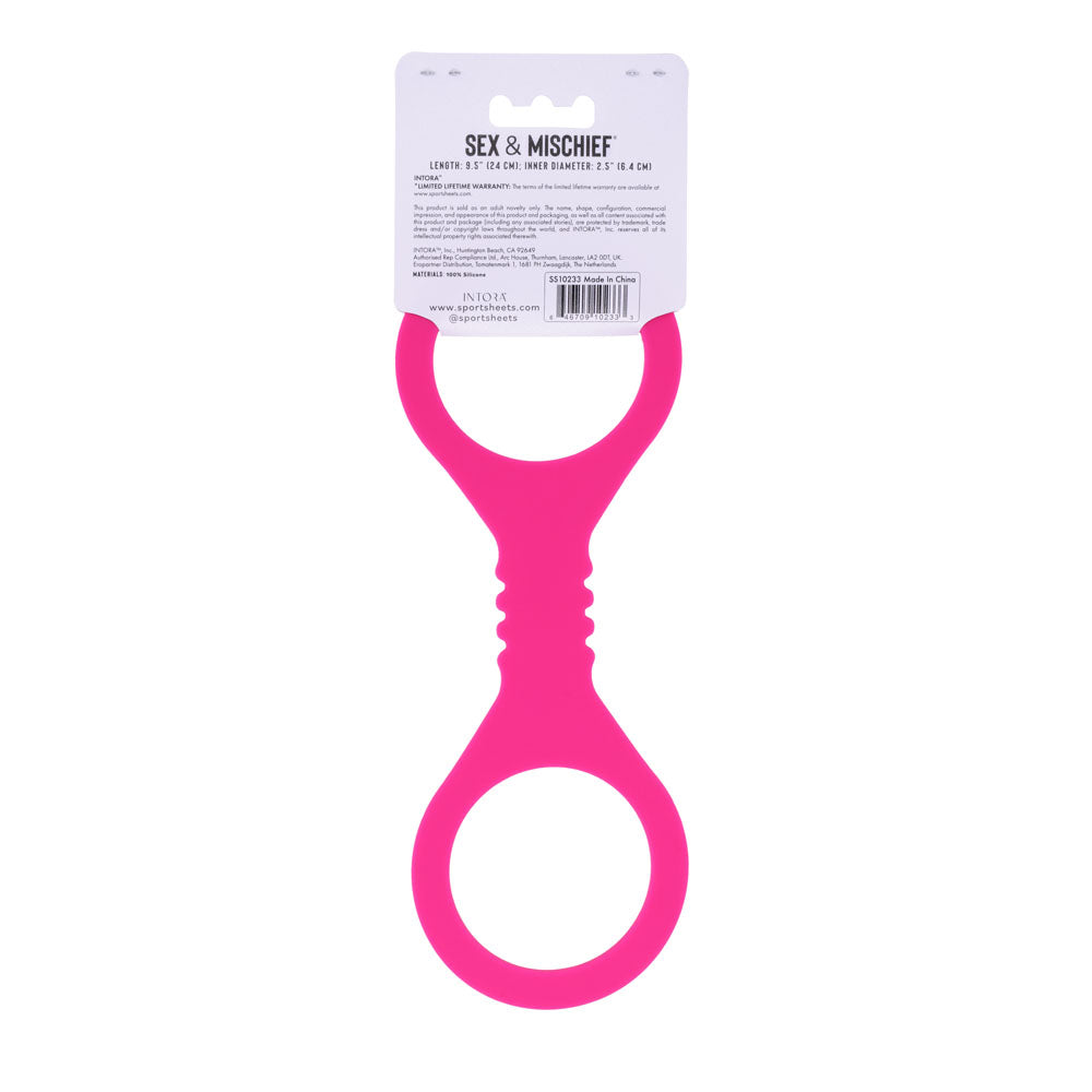 Sex & Mischief Small Hot Pink Silicone Cuffs - Hot Pink Small Restraints-SS10233