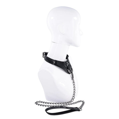 SPORTSHEETS Velvet Noir Collar & Leash - Black Restraint & Leash-SS37002