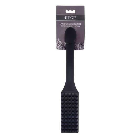 EDGE Spiked Silicone Paddle - Black Spanking Paddle with Insertable Handle - SS98054