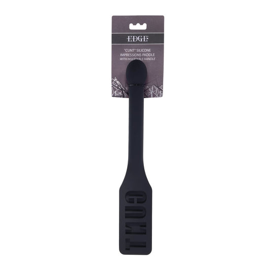 EDGE CUNT Silicone Paddle - Black Silicone Paddle with Insertable Handle - SS98056