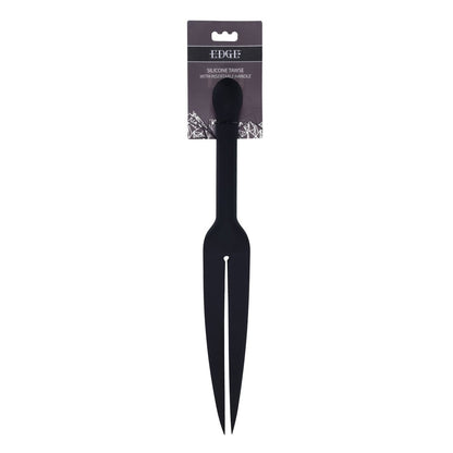 EDGE Silicone Tawse - Black Silicone Tawse Whip with Insertable Handle - SS98057