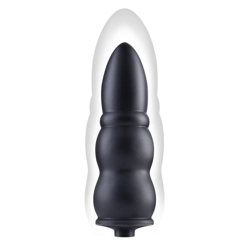 Size Up 5.5 Inch Ripple Inflatable Butt Plug - Black 15.2 cm Inflatable Butt Plug-SU108