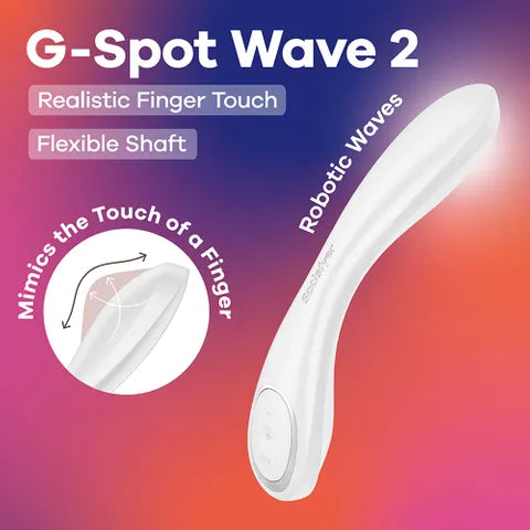 Satisfyer G-Spot Wave 2 - White 23.6 cm USB Rechargeable Flicking Tip Vibrator
