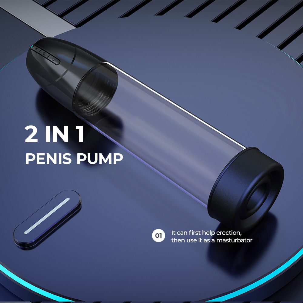 LuvPump Smart Penis Pump - Clear USB Rechargeable 2-in-1 Automatic Penis Pump - ZD-01-LY-12