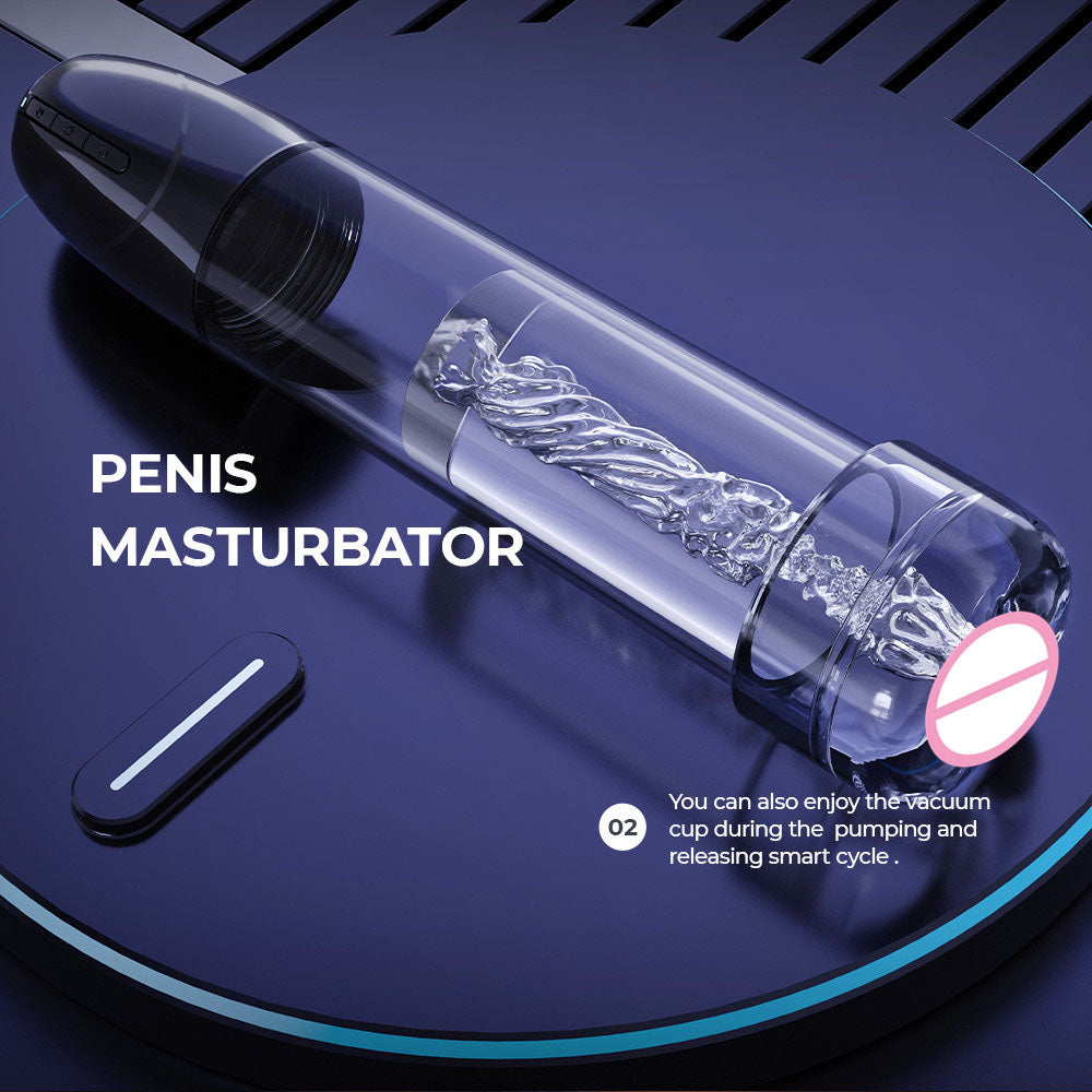 LuvPump Smart Penis Pump - Clear USB Rechargeable 2-in-1 Automatic Penis Pump - ZD-01-LY-12