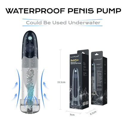 LuvPump BathFun - USB Rechargeable Waterproof Automatic Penis Pump - ZD-10-LY