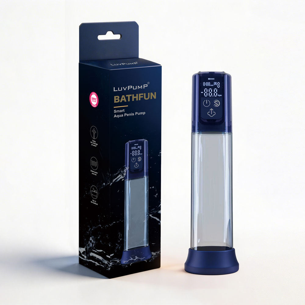 LuvPump Bathfun Smart Aqua Penis Pump - Blue USB-C Rechargeable Waterproof Automatic Penis Pump - ZD-65