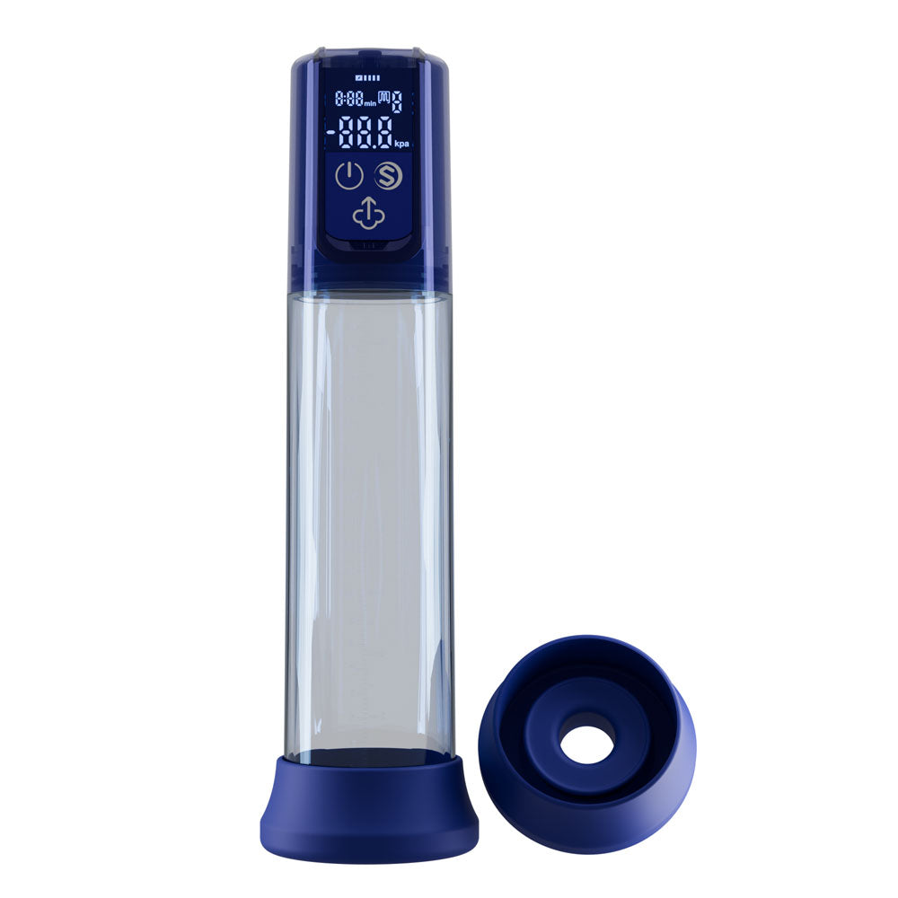 LuvPump Bathfun Smart Aqua Penis Pump - Blue USB-C Rechargeable Waterproof Automatic Penis Pump - ZD-65