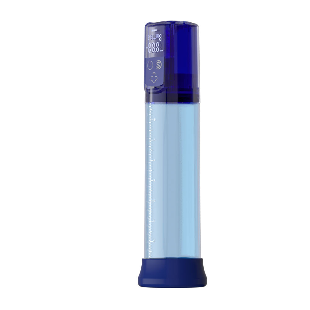 LuvPump Bathfun Smart Aqua Penis Pump - Blue USB-C Rechargeable Waterproof Automatic Penis Pump - ZD-65