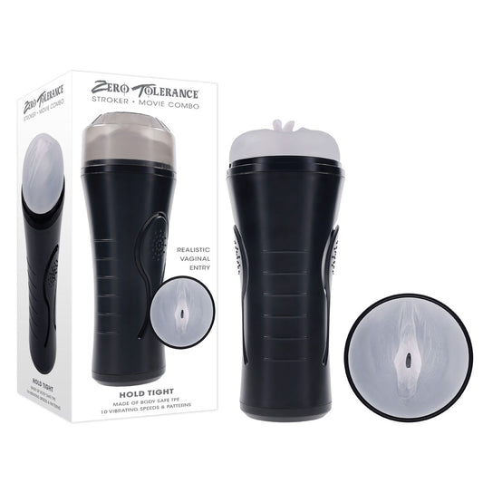 Zero Tolerance HOLD TIGHT - Clear USB Rechargeable Vibrating Vagina Stroker-ZE-RS-5179-2