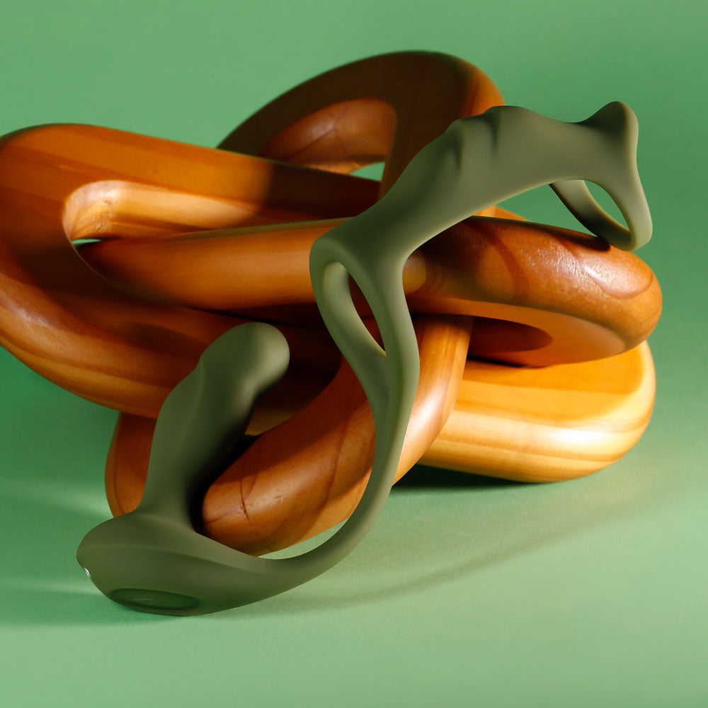 Zero Tolerance PROSTATE POWER PACK - Green USB Rechargeable Vibrating Prostate Massager with Cock Ring Harness - ZE-RS-6978-2