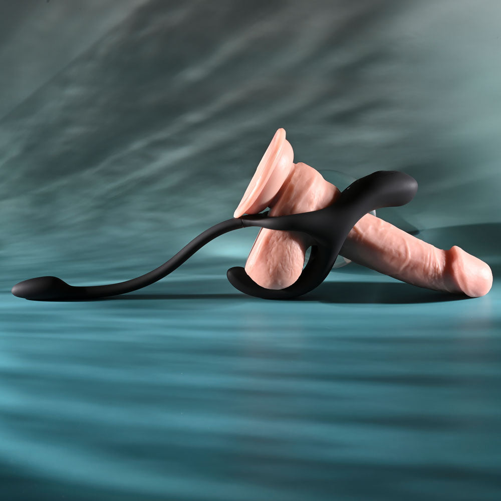 Zero Tolerance ALL THE BASES - Black USB Rechargeable Vibrating Cock Ring with Wireless Remote - ZE-RS-7326-2