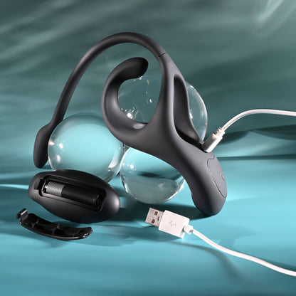 Zero Tolerance ALL THE BASES - Black USB Rechargeable Vibrating Cock Ring with Wireless Remote - ZE-RS-7326-2