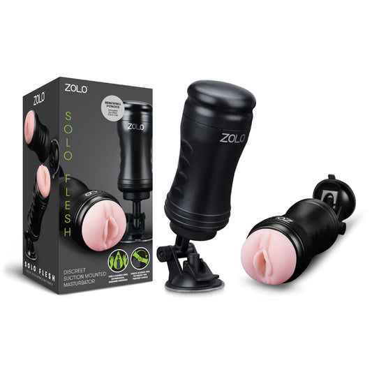 Zolo Solo Flesh - Flesh Vagina Stroker with Suction Base-ZO-6017